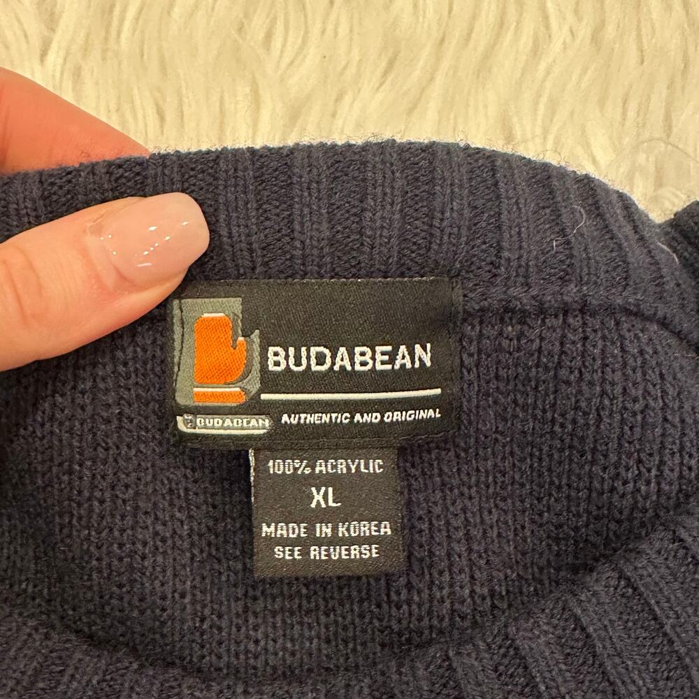 Budabean Vintage 90’s Men’s Jersey Sweater Athletic Chunky Crew Neck Pullover - Picture 9 of 11